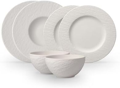 Villeroy & Boch Básico: Vajilla blanca premium, 6 piezas.
