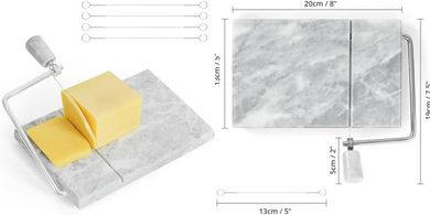 Cortador de Queso Winter Shore: Tabla de Mármol con 4 Alambres
