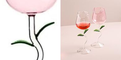 Copas de vino rosa de borosilicato: para hogar, bares y restaurantes.
