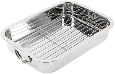 Bandeja horno rectangular acero inoxidable antiadherente 37x26.5x6.3 cm.