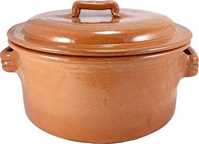 Cazuela de barro esmaltada 24 cm con tapa