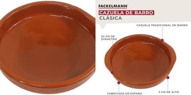 Cazuela de Barro Española 24cm: Ideal para guisos.