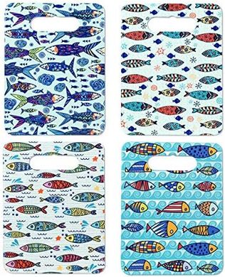 Tabla cerámica peces: colorida, 24cm