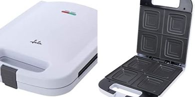 Jata SW551 Sandwichera con Placas Antiadherentes, 4 sándwiches enteros XXL, Sellado perfecto, Tostado rápido y uniforme, 1400 W, Fácil limpieza, Almacenaje vertical
