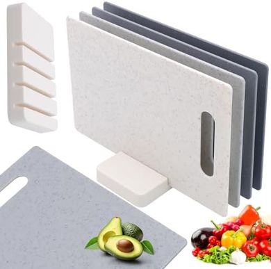 Tabla de Cortar Profesional 4 piezas: Antideslizante, BPA libre, apto lavavajillas.