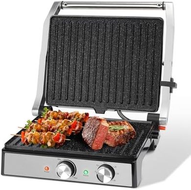 Parrilla eléctrica Aigostar: 2000W, antiadherente, panini, 30 min.