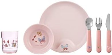 Vajilla infantil Mepal Mio (6 piezas): plato, cuenco, taza, cubiertos.
