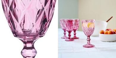 Copas de vino Lunna rosa (4 unidades, 310 ml)