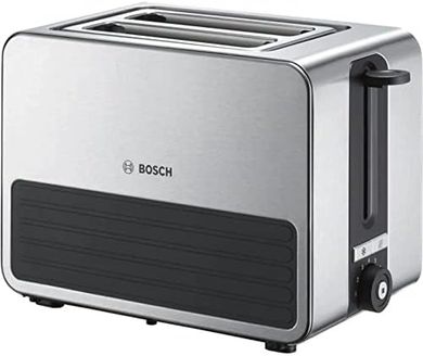 Tostador Bosch TAT7S25: compacto, 2 ranuras, 1050W, gris
