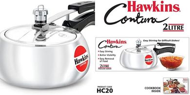 Olla a presión Hawkins Contura 2L: pequeña, aluminio, plata
