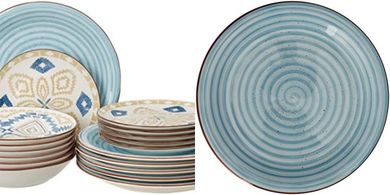 Servicio de Plato Casablanca: 18 piezas de porcelana multicolor
