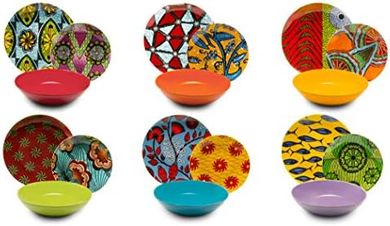 Vajilla Excelsa África: 18 piezas, porcelana multicolor
