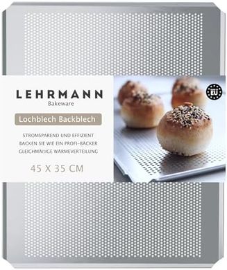 Bandeja perforada Lehrmann 45x35cm para baguettes (horno, MIWE/Bosch/Siemens)
