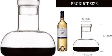 Decantador de vino TAMUME (1.5L): aireador de cristal con tapón.
