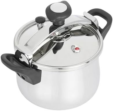 JATA HOGAR OPC6 - Olla Express a Presión Rápida de 6 litros de acero inoxidable. 3 sistemas de seguridad. Apta para todo tipo de cocinas, incluida inducción. Súper rápida. Fácil uso