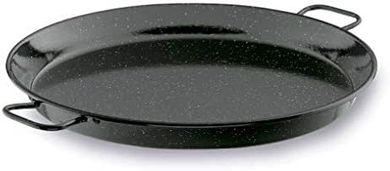 Lacor 60cm Black Enameled Paella Pan