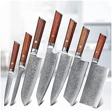 Juego de cuchillos Damasco Santoku profesional de 7 piezas
