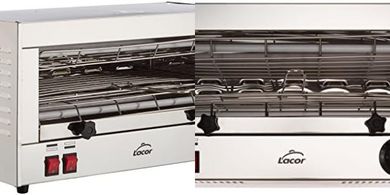 Tostador Lacor 69172: Parrilla eléctrica horizontal, acero inoxidable, 2 ranuras.