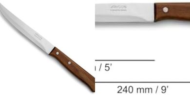 Cuchillo Latina 5": Acero Nitrum, mango madera, pack marrón.
