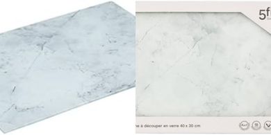 Tablero de vidrio decorativo 5five, mármol blanco (40x30)