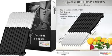 Cuchillos Solingen: Juego de 10, hoja 6cm, 16cm total.
