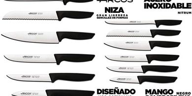 Cuchillos de Cocina Profesionales Arcos Niza: 6 piezas acero inoxidable.
