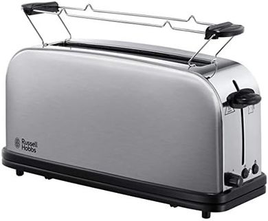Tostadora Russell Hobbs Adventure: ranura ancha, 2 rebanadas, acero inoxidable.