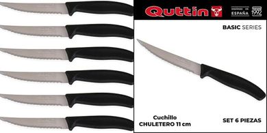 Cuchillos Bistec Sierra Quttin: Set básico de 6 piezas (11cm)
