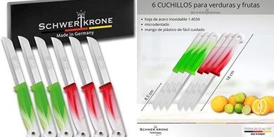 Cuchillos Schwertkrone Solingen: Juego de 6 (8,5 cm)
