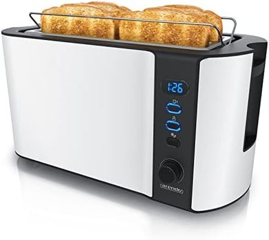 Tostadora Arendo 4 rebanadas: 1500W, 6 niveles, acero inoxidable.