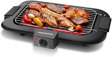 Parrilla eléctrica Aigostar Tasty: compacta, sin humo, 2000W.