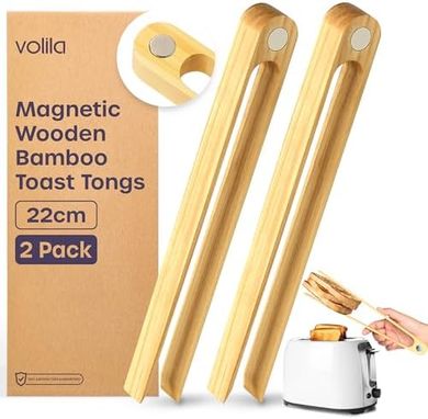 Pinzas de madera con imán, 22cm, para cocina (2 unidades)