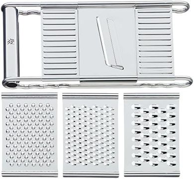 Rallador Gourmet WMF: 4 recambios, acero inoxidable mate, 18 cm