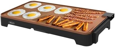 Plancha Bella XL: cerámica-titanio, antiadherente, 15 huevos, limpieza fácil.