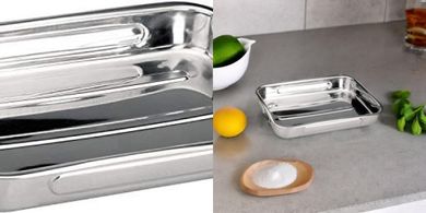Bandeja para horno de acero inoxidable, 30x20 cm