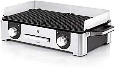 Parrilla eléctrica WMF Lono: Plancha 50x28cm, 2400W, acero inoxidable.