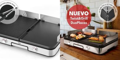 Plancha eléctrica LEBENLANG 2400W: parrilla XXL interior/exterior
