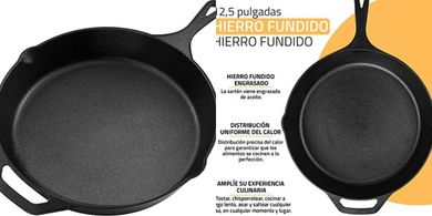 Sartén hierro fundido KICHLY 12" (30,5cm): interior/exterior
